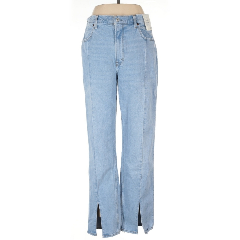 New Abercrombie & Fitch High-Rise Split-Hem Jeans In Size 31/12